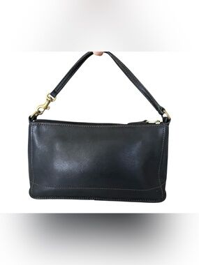 Classic Black Leather Shoulder Bag